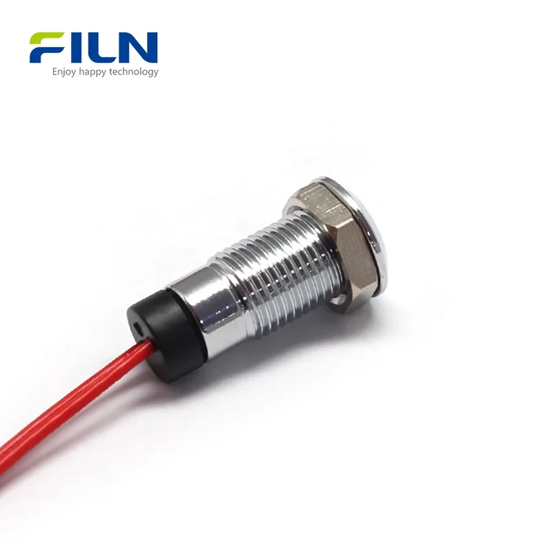 DC Indicator Light 8MM Waterproof LED Signal Lamp for Control Panels FILN
