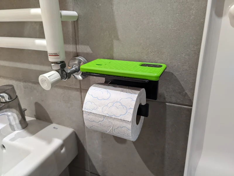 Porte-papier toilette avec étagère pratique pour smartphone