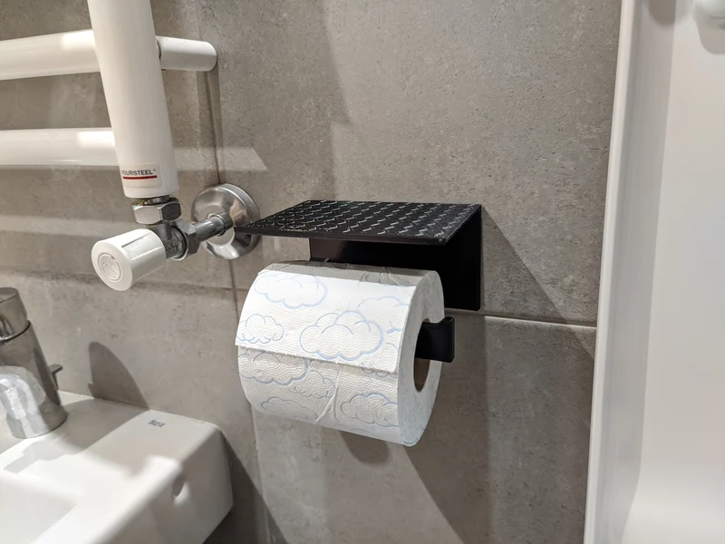 Porte-papier toilette avec étagère pratique pour smartphone