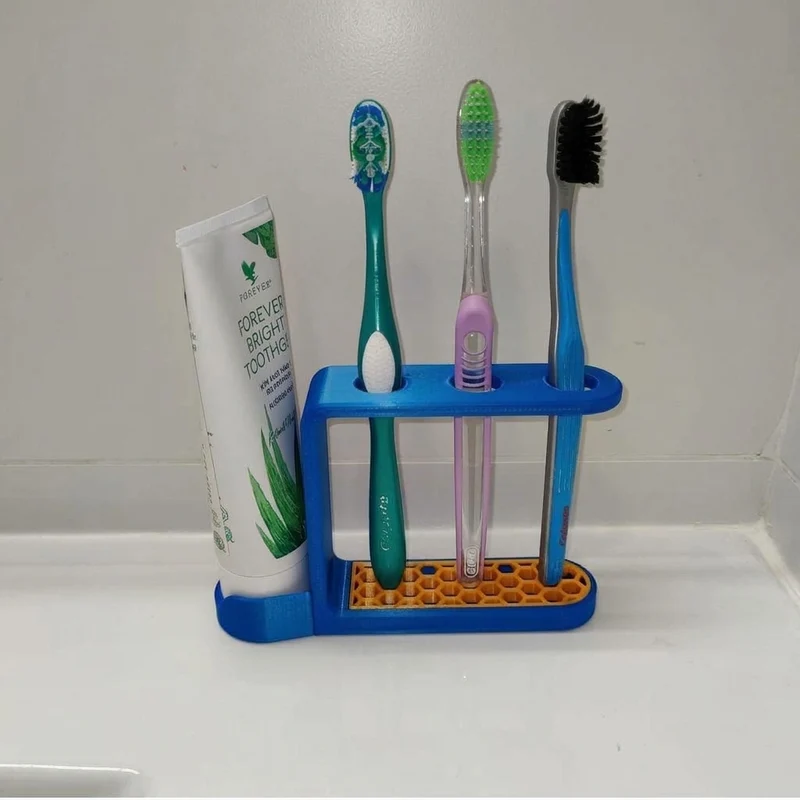 Support fonctionnel pour brosses à dents et dentifrice