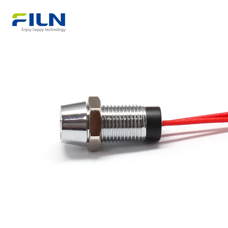 12V Panel Indicator Light 8MM 12-24V IP65 Waterproof Panel Mount FILN