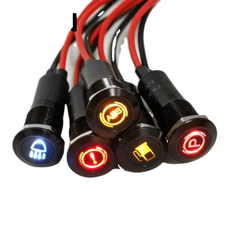 14MM IP67 Airbag Warning Symbol Indicator Light White