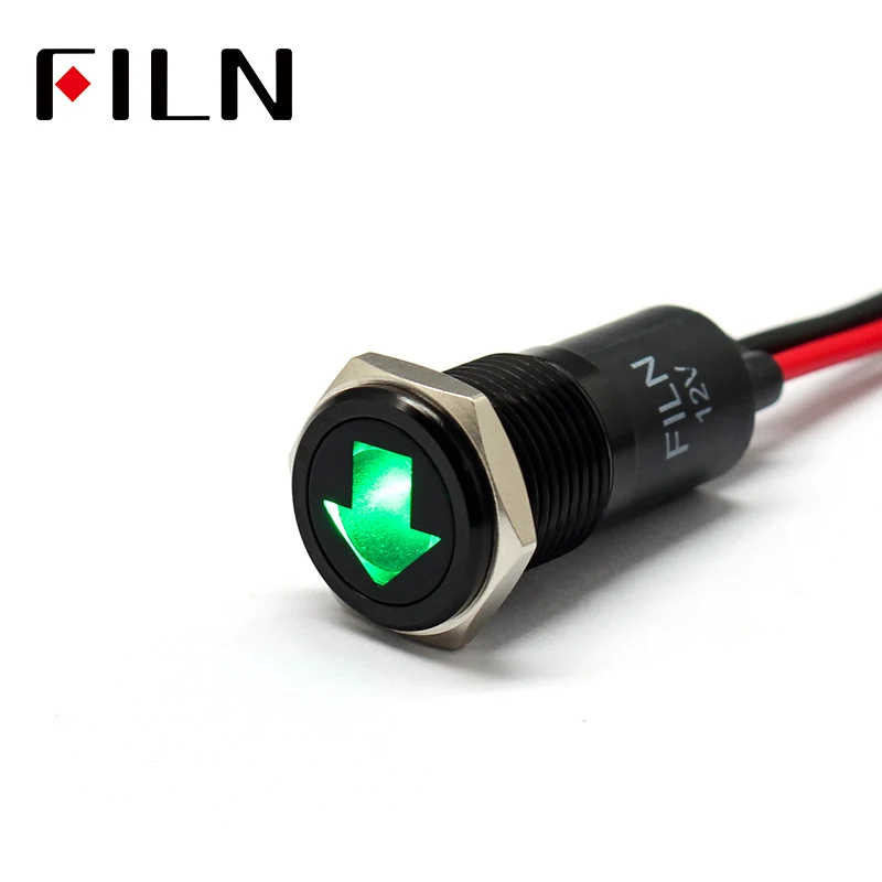 14MM IP67 Airbag Warning Symbol Indicator Light White