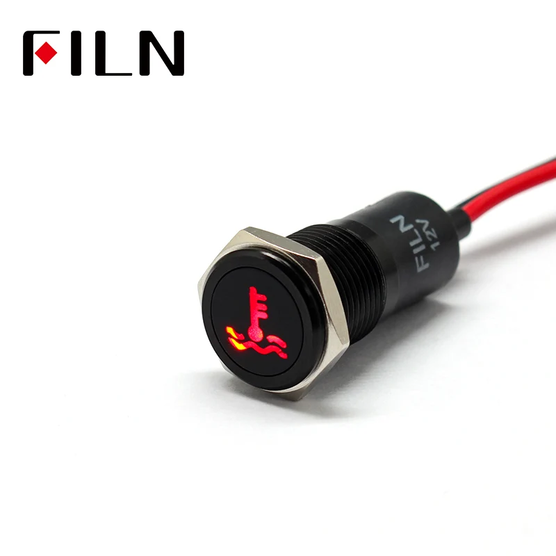 14MM IP67 Airbag Warning Symbol Indicator Light White