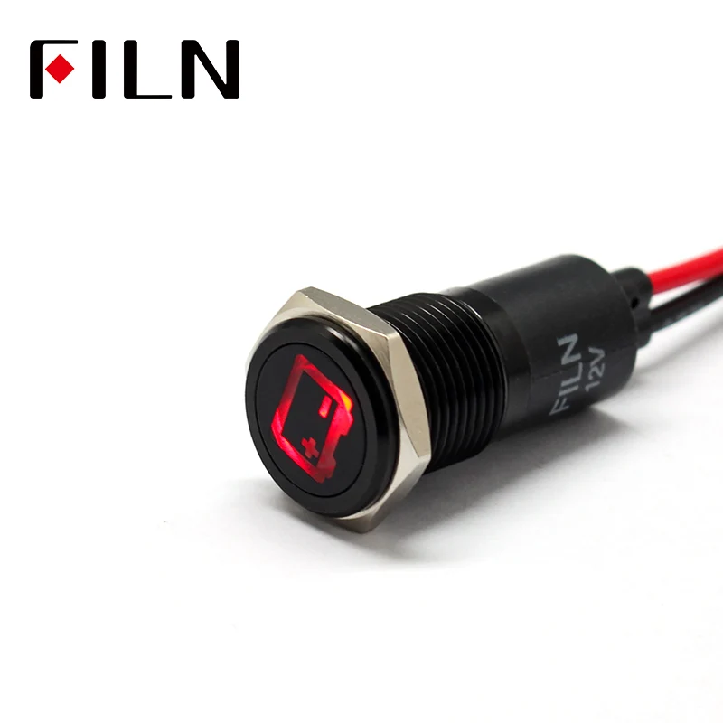 14MM IP67 Airbag Warning Symbol Indicator Light White
