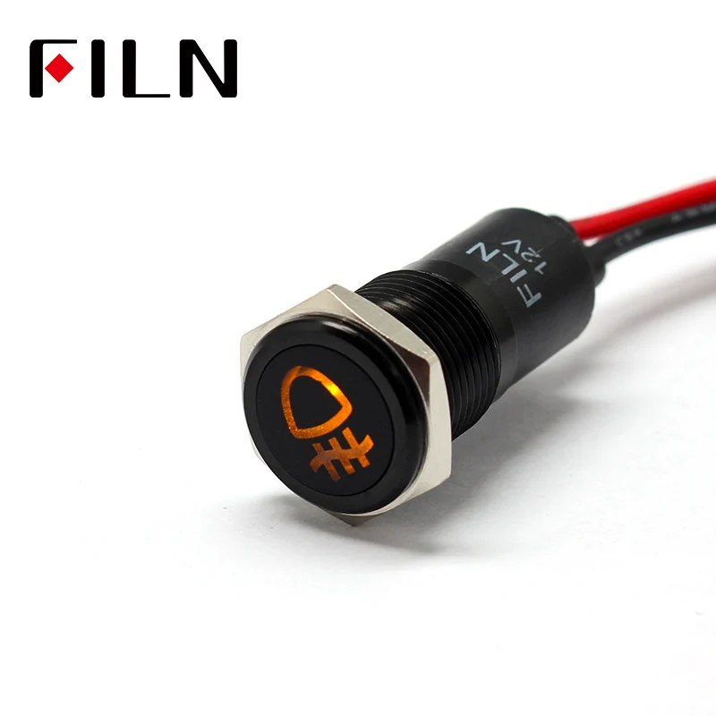 14MM IP67 Airbag Warning Symbol Indicator Light White