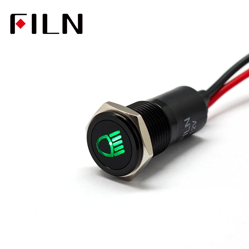 14MM IP67 Airbag Warning Symbol Indicator Light White