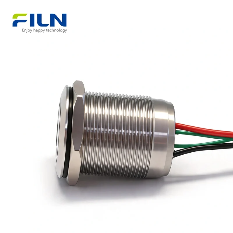25mm Metal Push Button Illuminated Switch 4-Pin Pre-wired 12V-220V LED Light FILN