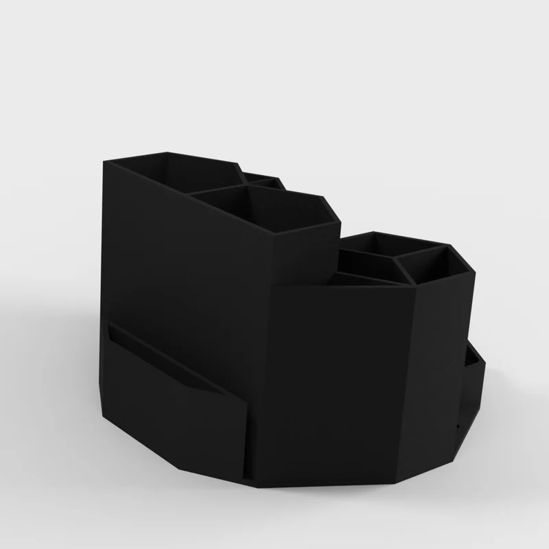 Organisateur de bureau hexagonal avec spacieux tiroir coulissant
