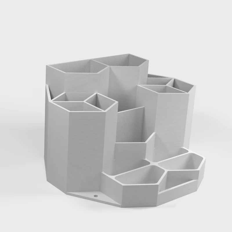 Organisateur de bureau hexagonal avec spacieux tiroir coulissant
