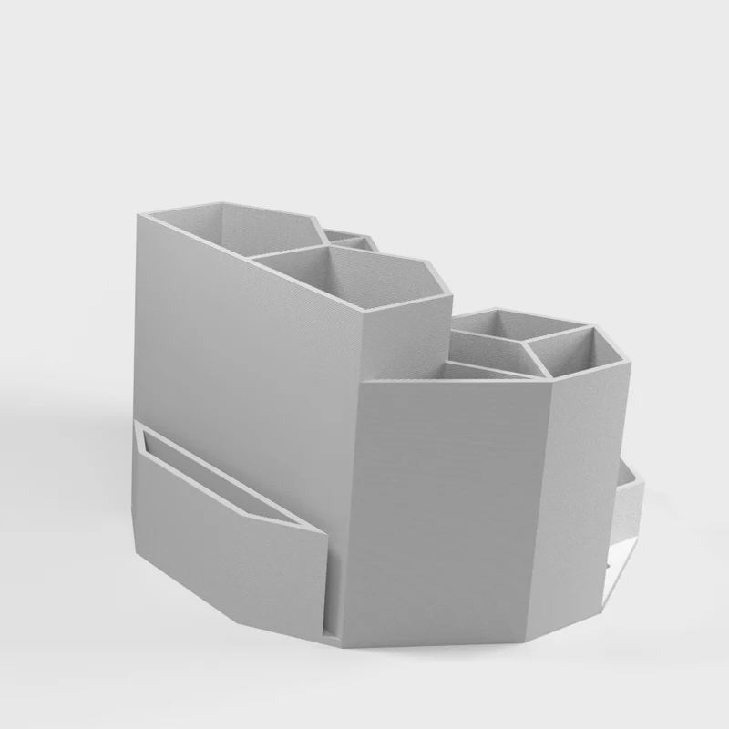 Organisateur de bureau hexagonal avec spacieux tiroir coulissant