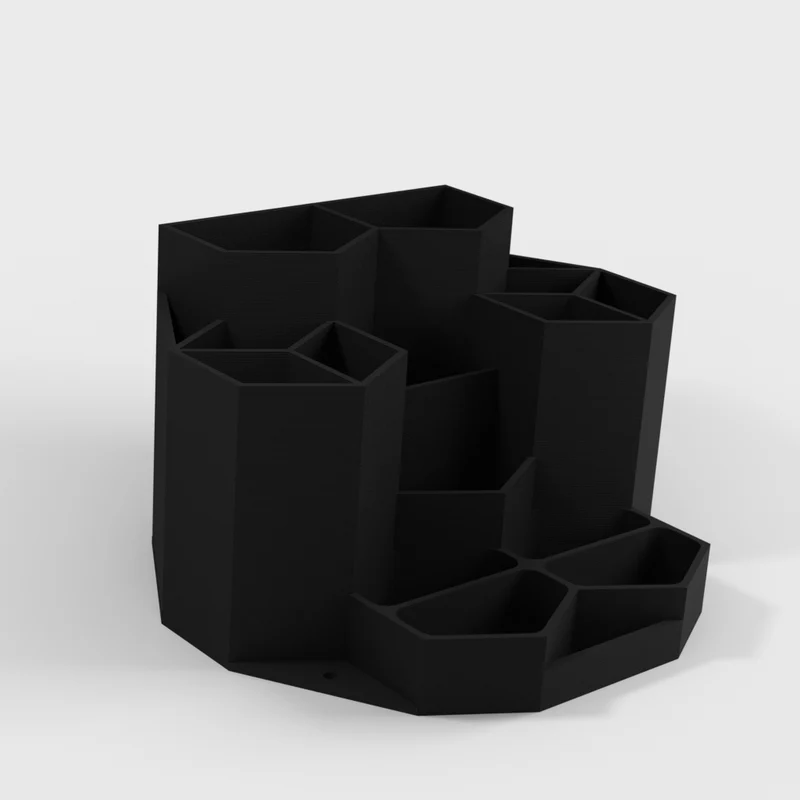Organisateur de bureau hexagonal avec spacieux tiroir coulissant