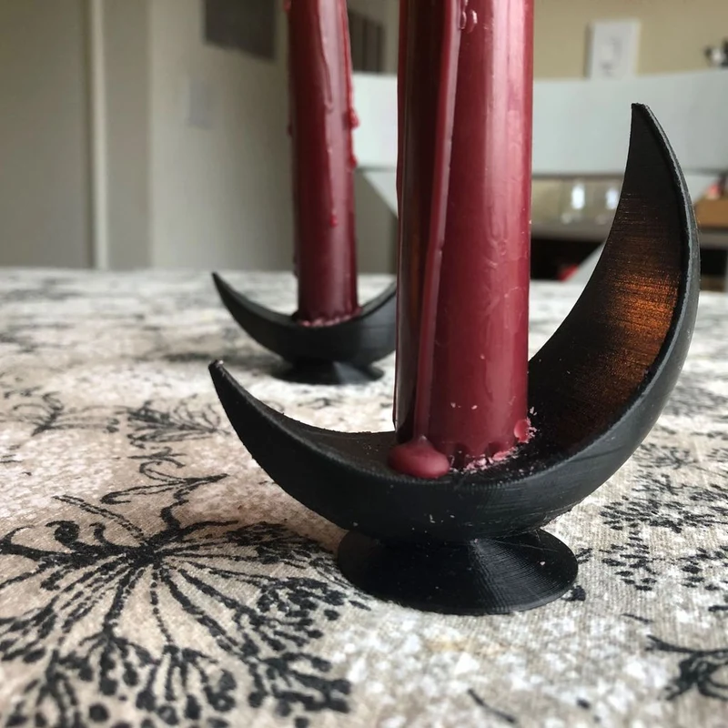 Bougeoir en forme de demi-lune pour bougies piliers et décoration de table
