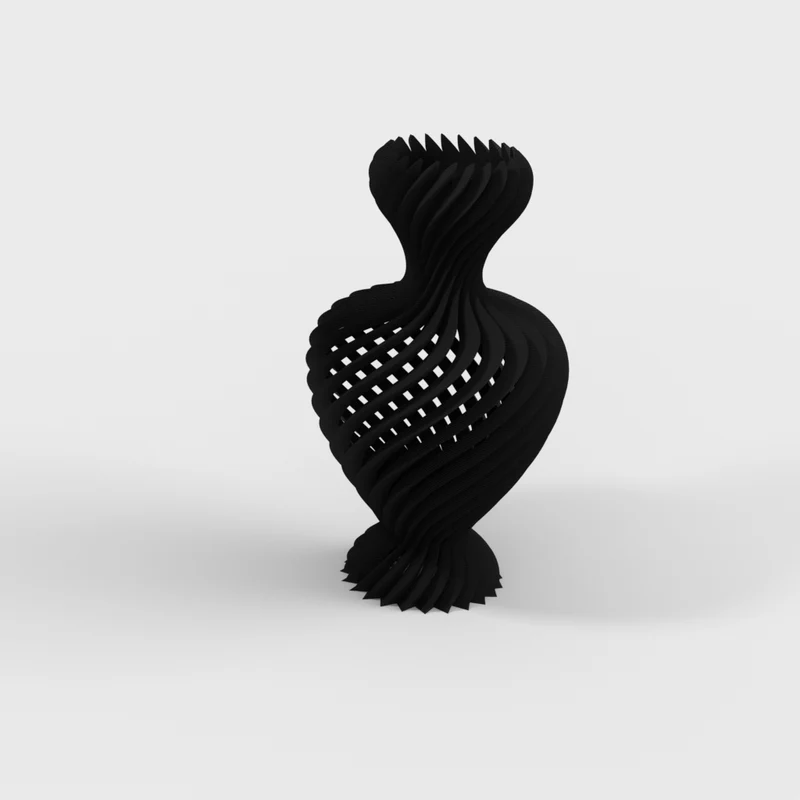 Vase décorative en spirale avec motif torsadé
