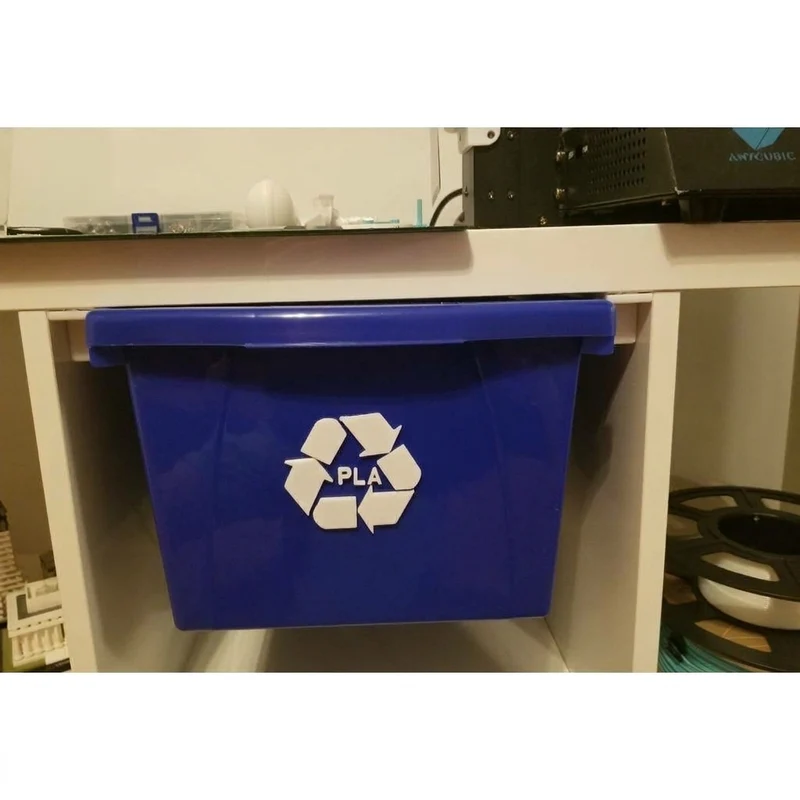 Support de seau de recyclage sous plateau avec panneau