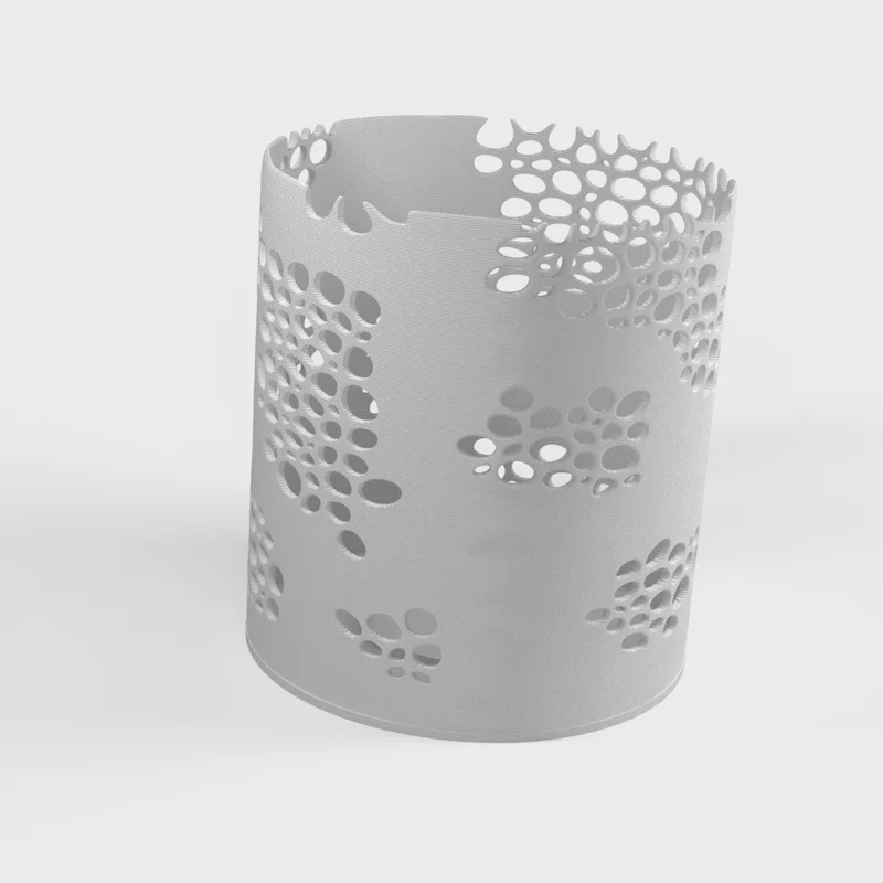 Bougeoir décoratif cylindrique avec motif organique