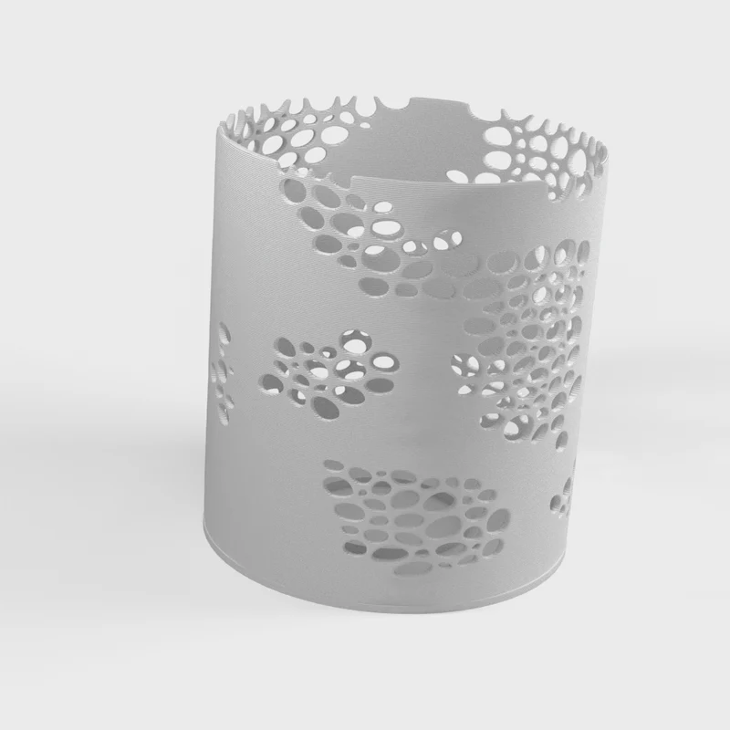 Bougeoir décoratif cylindrique avec motif organique
