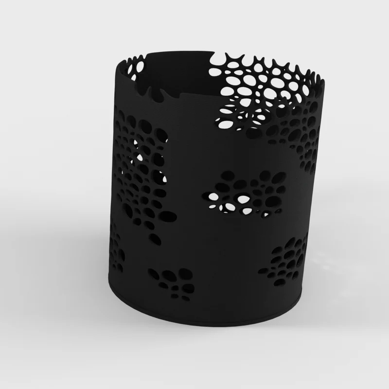 Bougeoir décoratif cylindrique avec motif organique