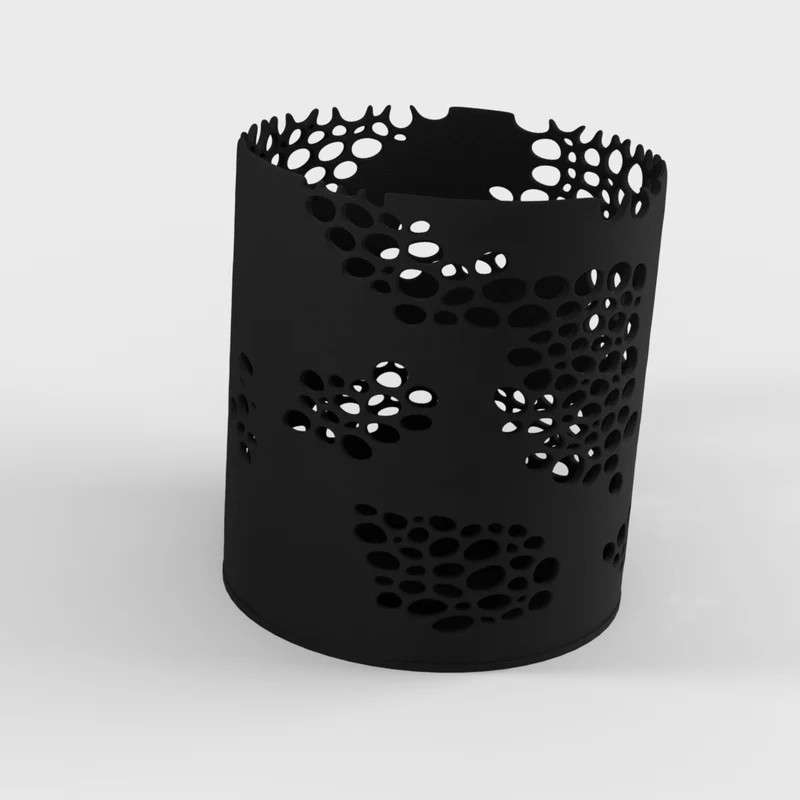 Bougeoir décoratif cylindrique avec motif organique