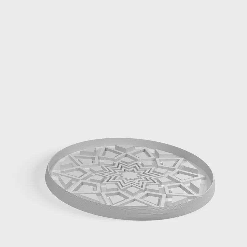 Cache-pot pour herbes avec motif géométrique et soucoupe