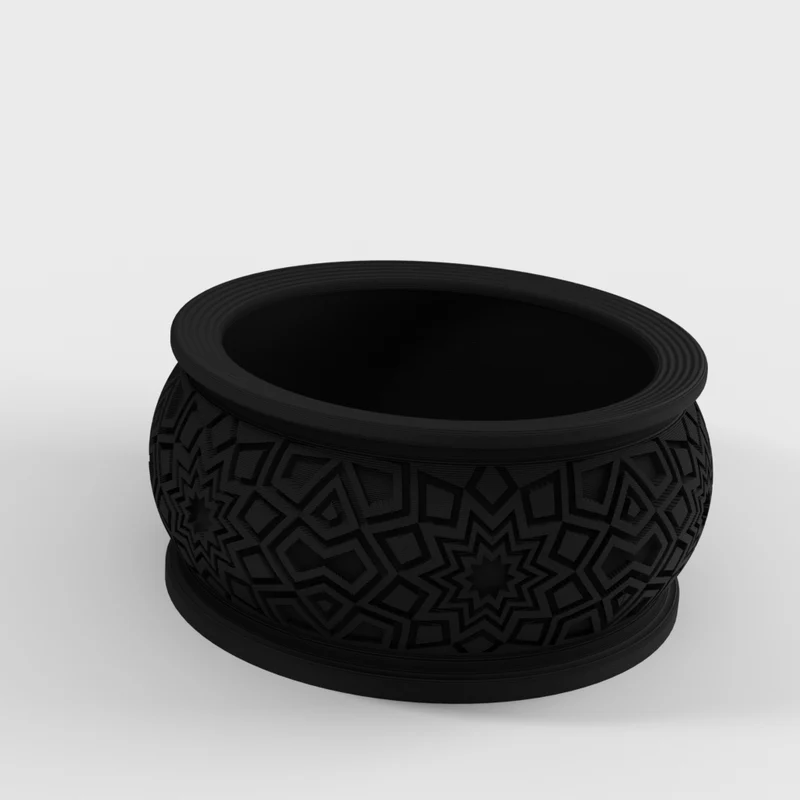 Cache-pot pour herbes avec motif géométrique et soucoupe