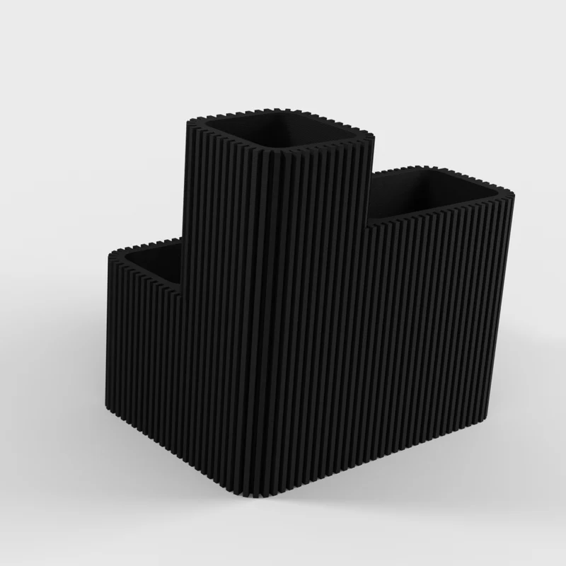 Cache-pot et vase moderne 3-en-1 à rainures