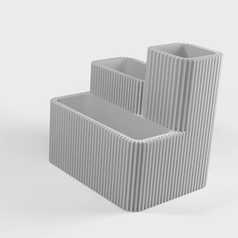 Cache-pot et vase moderne 3-en-1 à rainures