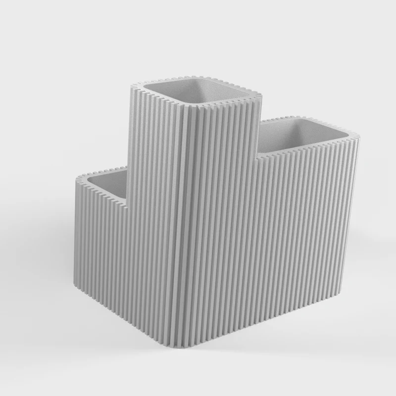 Cache-pot et vase moderne 3-en-1 à rainures