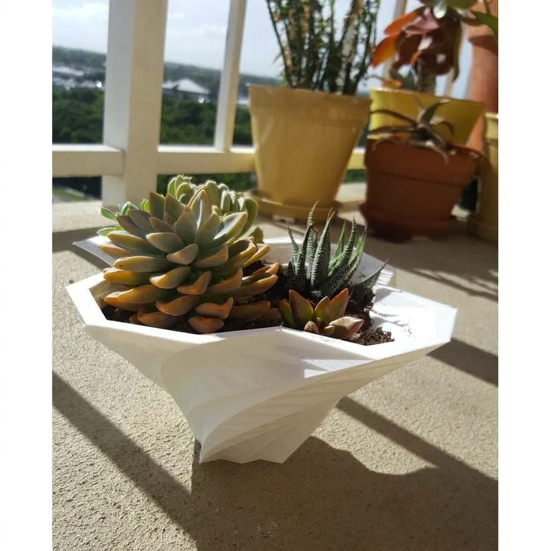 Cache-pot géométrique pour succulentes et petites plantes
