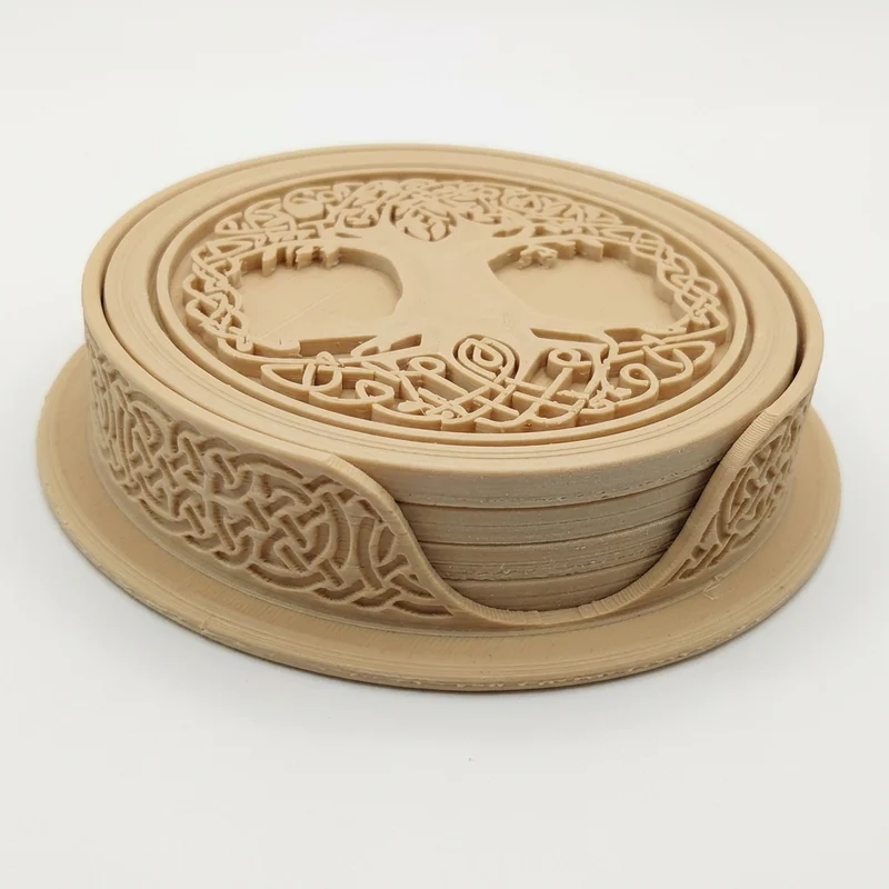 Support celtique pour quatre sous-verres assortis