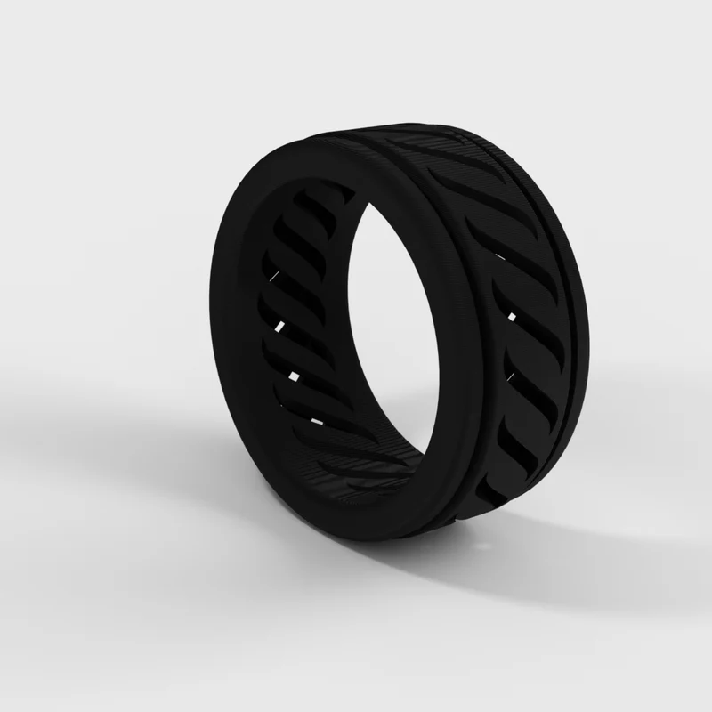 Bague fidget spinner à double couche avec rotation