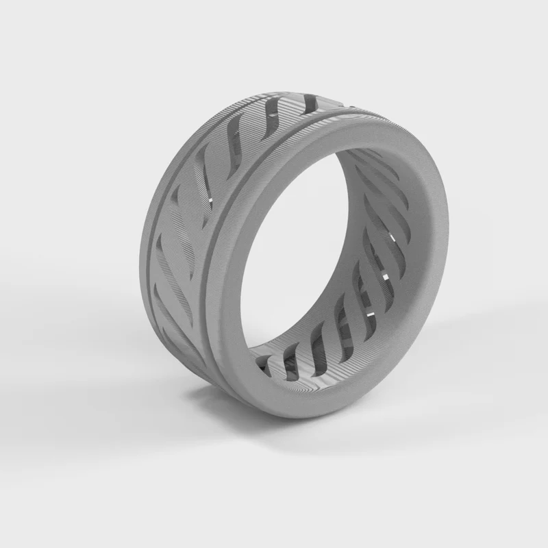 Bague fidget spinner à double couche avec rotation