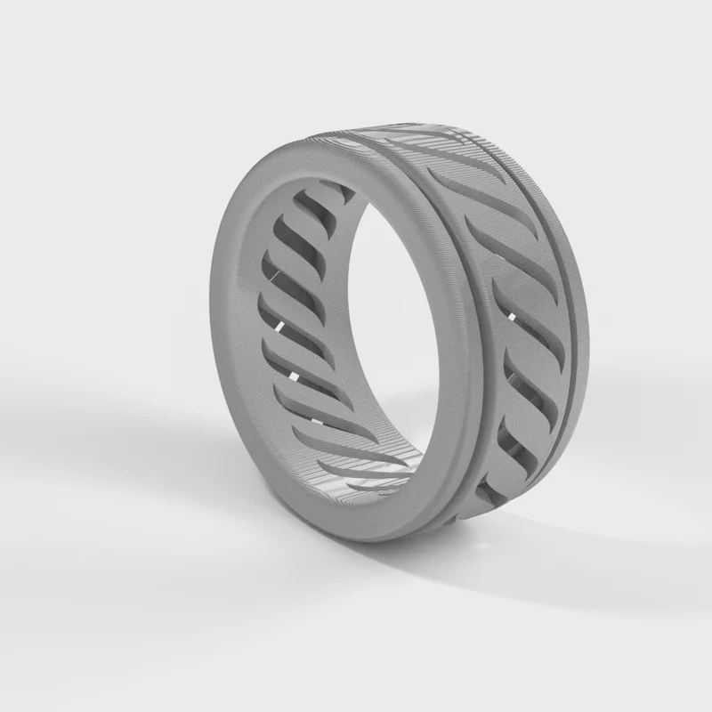 Bague fidget spinner à double couche avec rotation