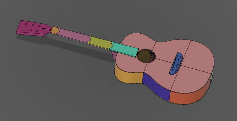 3DG v1.1 - Guitare acoustique grandeur nature imprimable en 3D