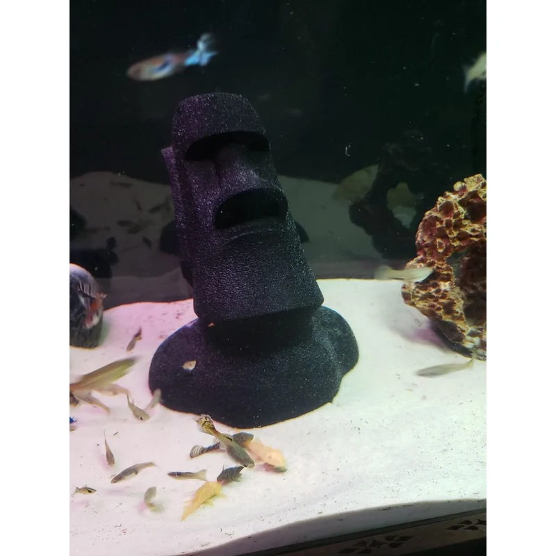 Statue Moaï en caoutchouc pour nettoyeurs de vitre (plecostomus)
