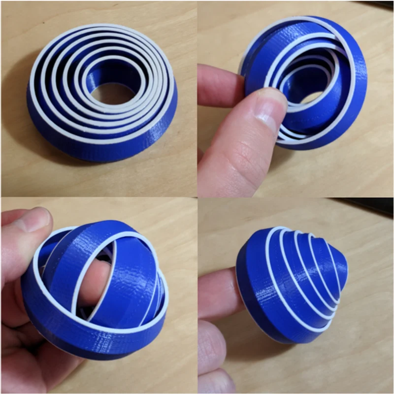 Jouet fidget avec anneaux rotatifs interconnectés
