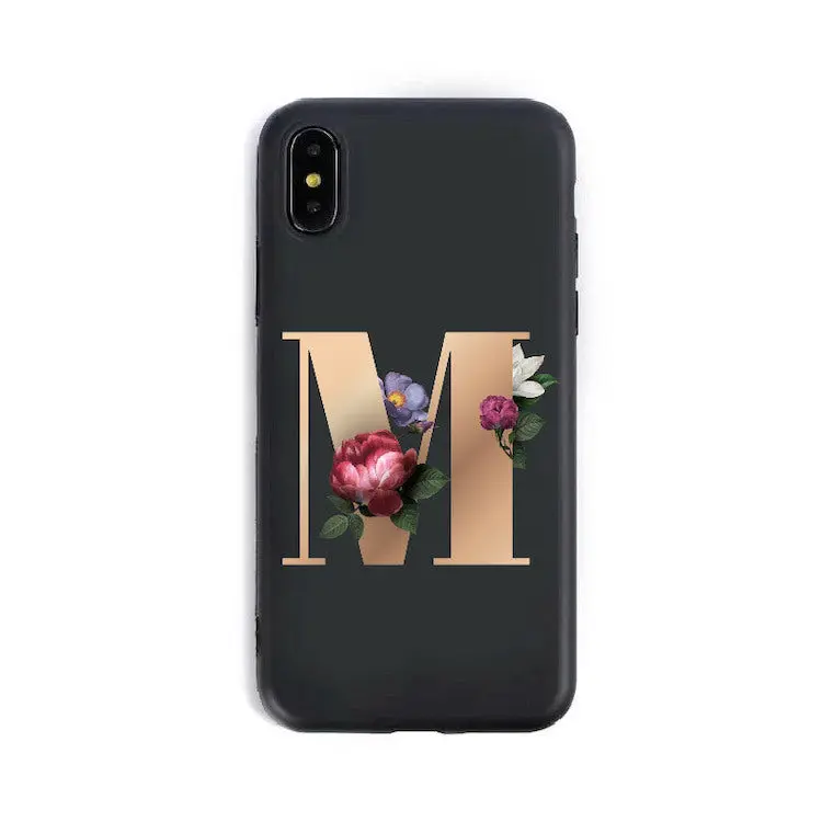 Coque de Téléphone Alphabet Fleuris ZYRA