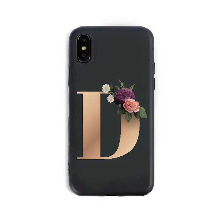 Coque de Téléphone Alphabet Fleuris ZYRA