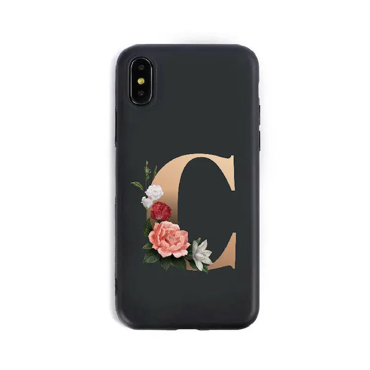 Coque de Téléphone Alphabet Fleuris ZYRA