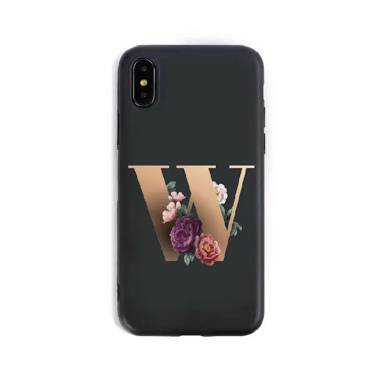 Coque de Téléphone Alphabet Fleuris ZYRA