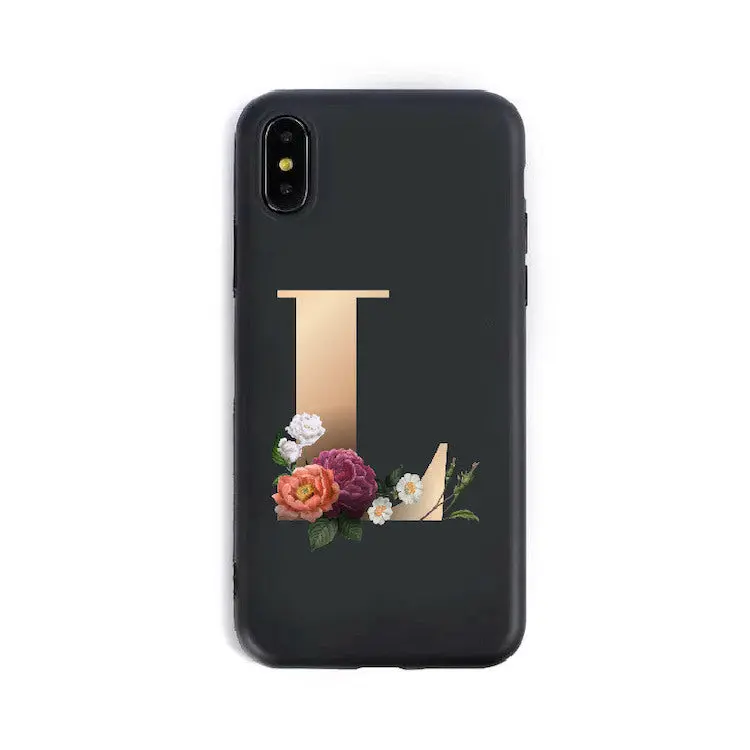 Coque de Téléphone Alphabet Fleuris ZYRA