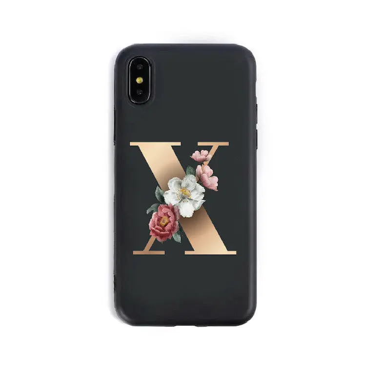 Coque de Téléphone Alphabet Fleuris ZYRA