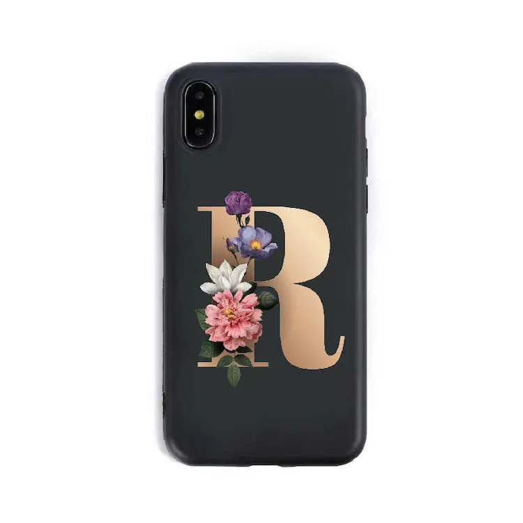 Coque de Téléphone Alphabet Fleuris ZYRA
