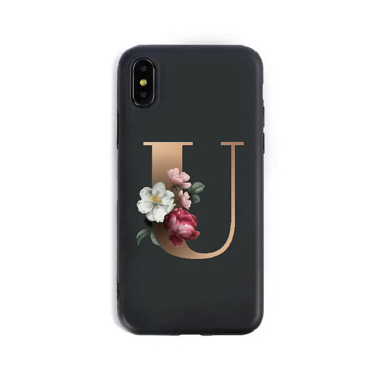 Coque de Téléphone Alphabet Fleuris ZYRA