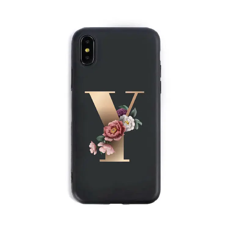 Coque de Téléphone Alphabet Fleuris ZYRA