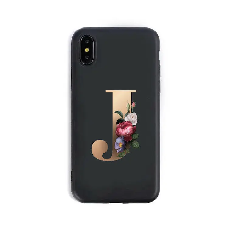 Coque de Téléphone Alphabet Fleuris ZYRA