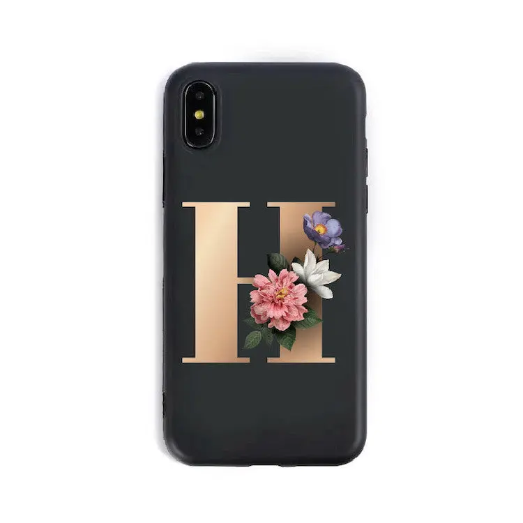 Coque de Téléphone Alphabet Fleuris ZYRA