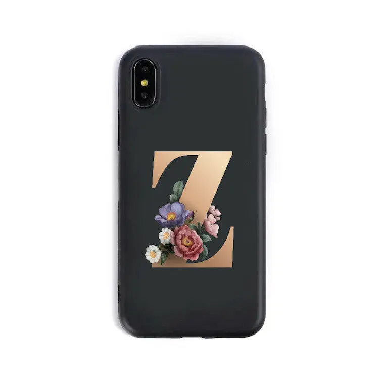 Coque de Téléphone Alphabet Fleuris ZYRA