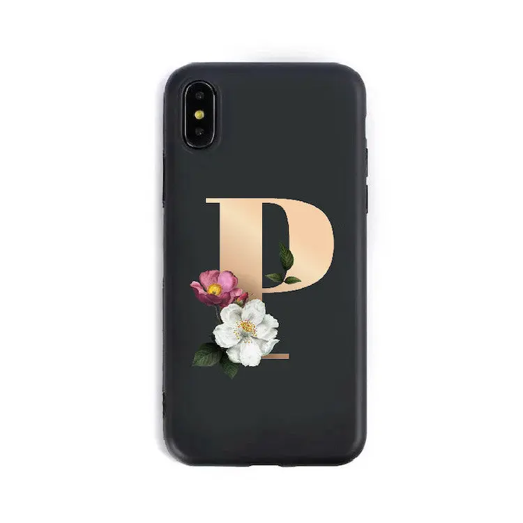 Coque de Téléphone Alphabet Fleuris ZYRA