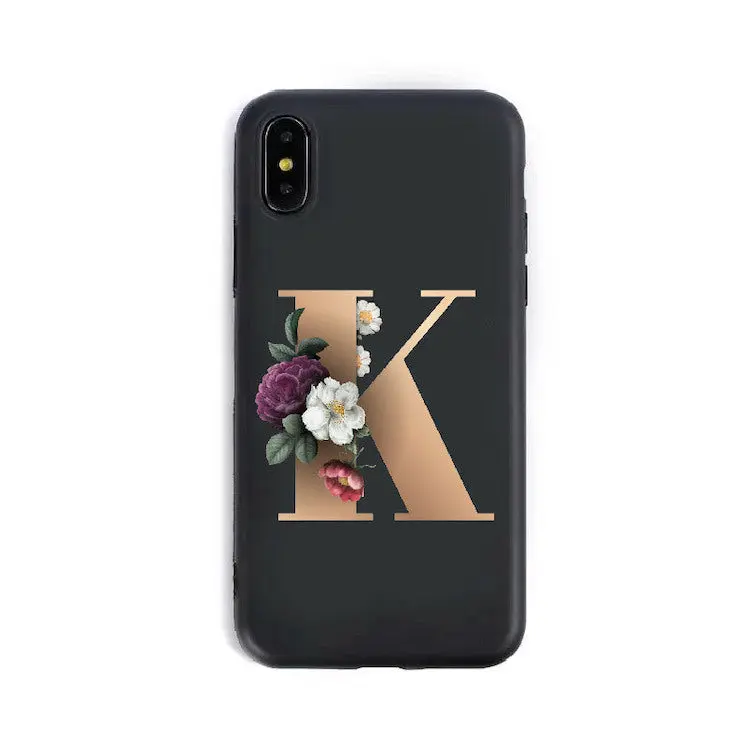 Coque de Téléphone Alphabet Fleuris ZYRA